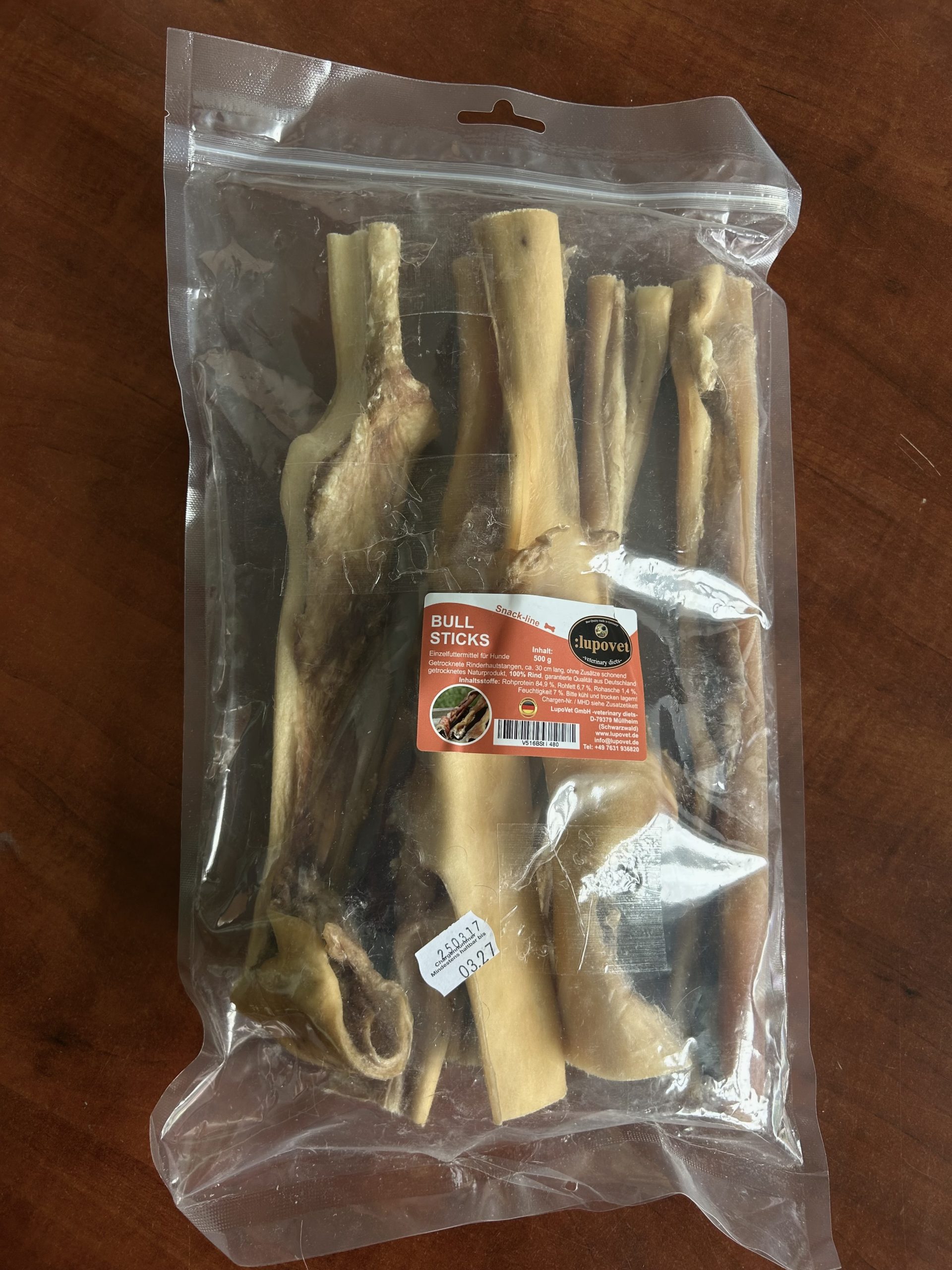 Bull Sticks - suszona skóra wołowa do żucia i oczyszczania zębów dla dużych ras - OPAKOWANIE USZKODZONE W TRANSPORCIE, PRODUKT PEŁNOWARTOŚCIOWY